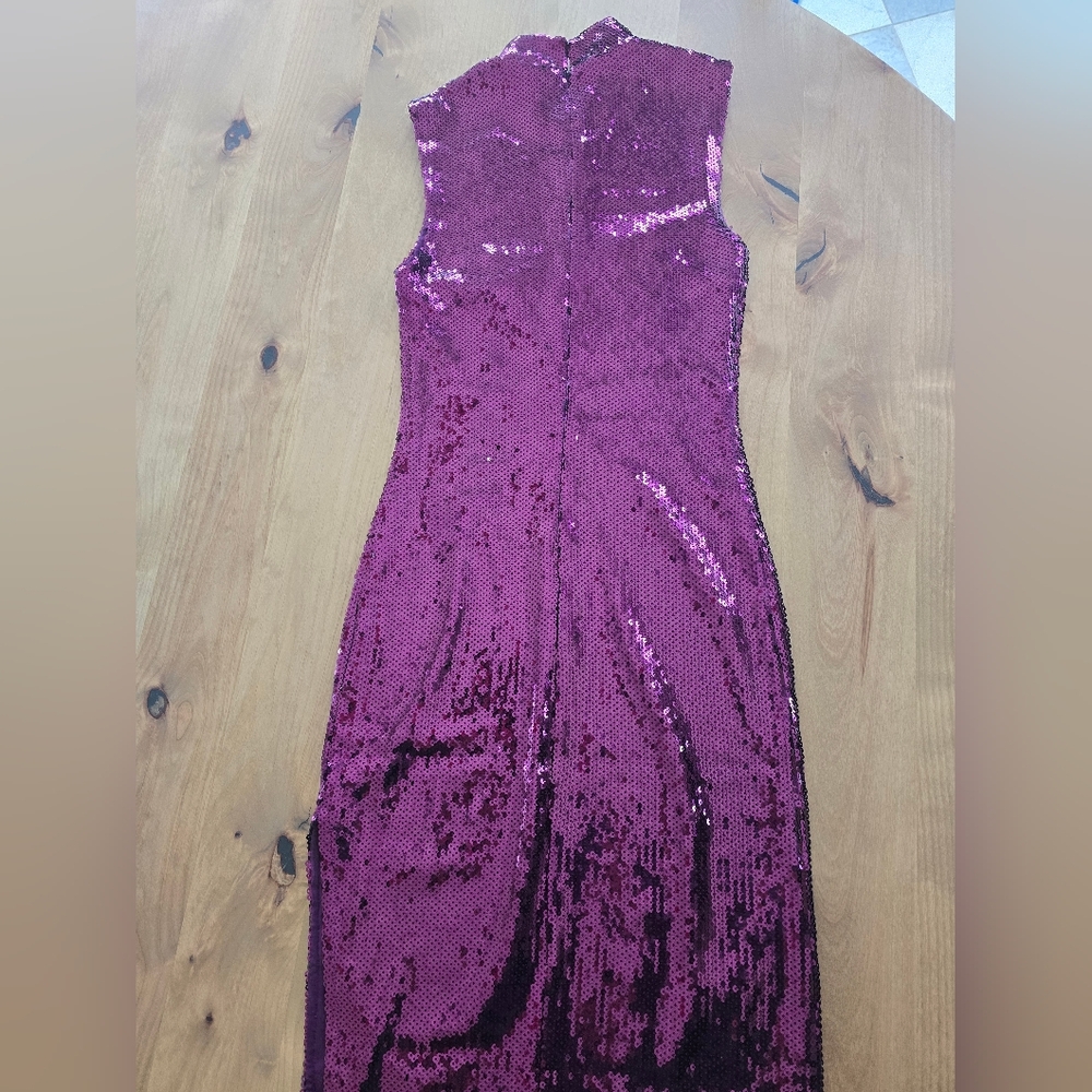 Meshki Veronica Sequin Midi Dress in Plum - Picture 7 of 8